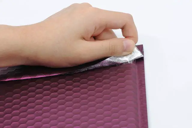 Alt view image 4 of 6 - ProLine Matte Metallic Bordeaux Wine Red Bubble Padded Mailers Extra Wide #0 6x10 Inch Self Seal Padded Envelopes (500)