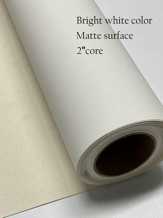 Alt view image 2 of 6 - Poly-Cotton 44"x40ft Canvas Roll with Waterproof Matte Surface Inkjet Canvas for Art Prints Oil Paintings Advertising Decorative Painting and Wide Format Inkjet Printing