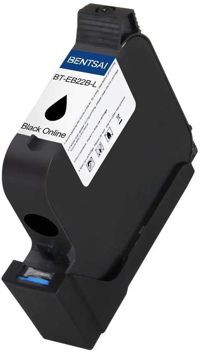 Main image of Original EB22B EB22BL Black Solvent Quick Dry Ink Cartridge 1 Inch Printhead for Use Handheld Inkjet Printer B35 B85 to Print on Plastic Metal Wood Aluminum Glass and More