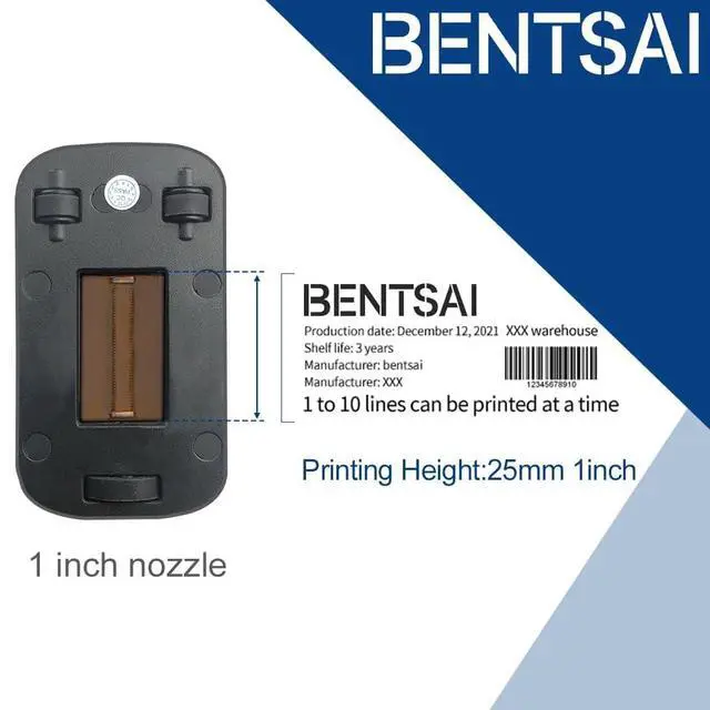 Alt view image 4 of 7 - Original EB22B EB22BL Black Solvent Quick Dry Ink Cartridge 1 Inch Printhead for Use Handheld Inkjet Printer B35 B85 to Print on Plastic Metal Wood Aluminum Glass and More