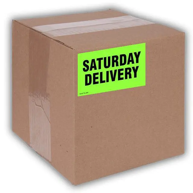 Alt view image 4 of 5 - 3" X 5" Saturday Delivery Fluorescent Shipping Label Stickers for Shipping and Packing - 500 Labels Per Roll (10 Pack)