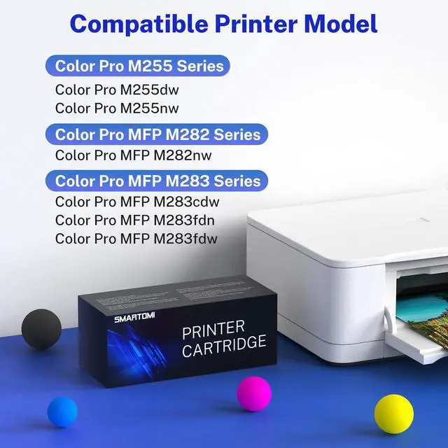 Alt view image 3 of 6 - 206A Toner Cartridges Compatible Replacement for HP Color Pro MFP M283fdw M283cdw M283fdn M282nw Pro M255dw Printer | W2110A W2111A W2112A W2113A 4-Pack