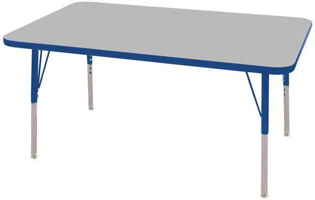 Main image of Commercial Furniture 36-Inch Adjustable Height Classroom Activity Table for Kids & Adults, Rectangular Activity Table for School and Home, Blue