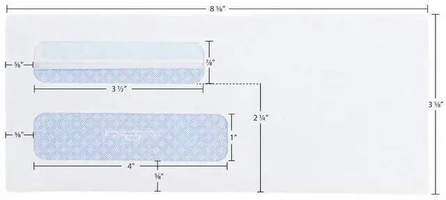 Alt view image 6 of 7 - #8 5/8 Security Envelopes,Double Window,Self Seal Envelopes for Invoices/Statements,3-5/8" x 8-5/8",24 lb White,500/Box (QUA24539),(Pack of 5)