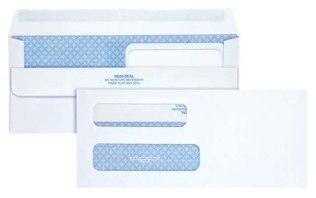 Alt view image 7 of 7 - #8 5/8 Security Envelopes,Double Window,Self Seal Envelopes for Invoices/Statements,3-5/8" x 8-5/8",24 lb White,500/Box (QUA24539),(Pack of 5)