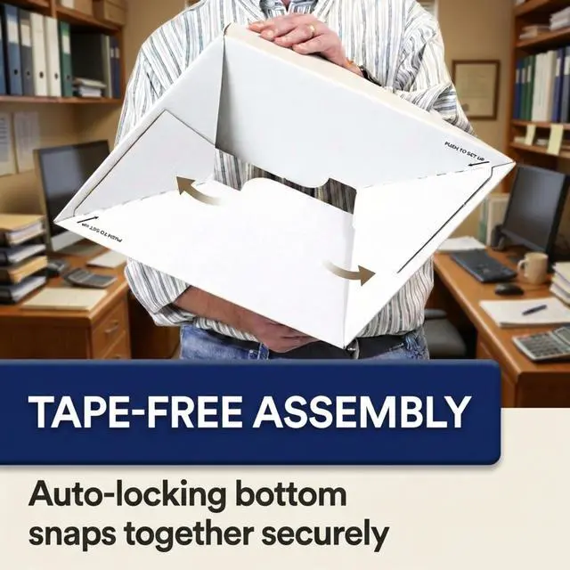 Alt view image 4 of 7 - File Boxes with Lids and Handles (36-Pack) - File Storage Boxes for Office Supplies, Book Storage, Moving, and Packaging, Fits Letter and Legal Paper, Removable Lid