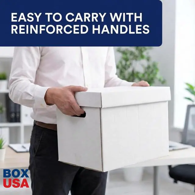 Alt view image 3 of 7 - File Boxes with Lids and Handles (36-Pack) - File Storage Boxes for Office Supplies, Book Storage, Moving, and Packaging, Fits Letter and Legal Paper, Removable Lid