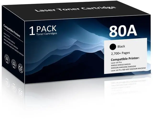 Main image of 80A CF280A High Yield Toner Cartridge Compatible for HP 80A CF280A 80X CF280X Toner for HP Pro 400 M401A M401D M401N M401DNE MFP M425DN Laser Jet P2055 P2055DN P2035N Printer Ink Black 1-Pack