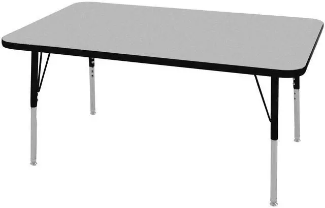 Main image of Commercial Furniture 36-Inch Adjustable Height Classroom Activity Table for Kids & Adults, Rectangular Activity Table for School and Home, Black