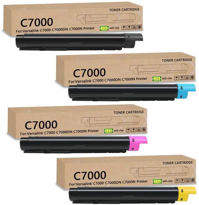 Main image of VersaLink C7000 Toner Cartridges High Capacity with Chip (106R03757 106R03758 106R03759 106R03760) Compatible with Xerox VersaLink C7000/N,C7000,C7000/DN Printer (4 Packs, Black,Cyan,Magenta,Yellow)