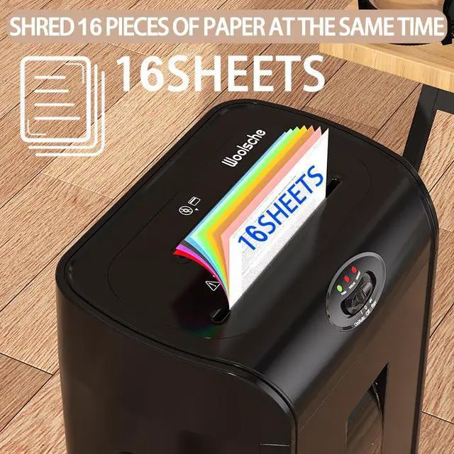 Alt view image 4 of 7 - Paper Shredder, 16-Sheet Cross Cut with 4.76-Gallon Pull Out Basket, P-4 Security Level, 3-Mode Design Shred Paper and CD/Credit Card, Durable&Fast with Jam Proof System Shredder for Office