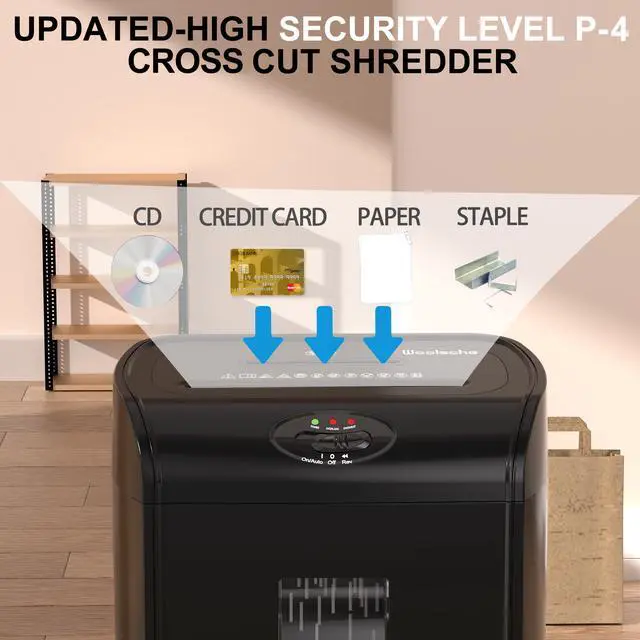 Alt view image 3 of 7 - Paper Shredder, 16-Sheet Cross Cut with 4.76-Gallon Pull Out Basket, P-4 Security Level, 3-Mode Design Shred Paper and CD/Credit Card, Durable&Fast with Jam Proof System Shredder for Office