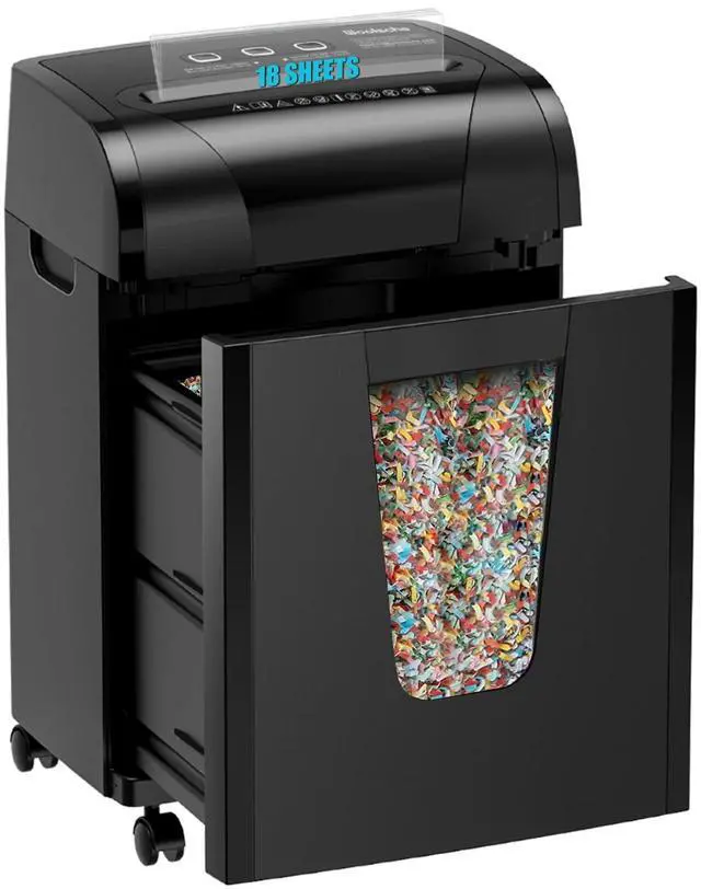 Main image of Paper Shredder, 18-Sheet Cross Cut with 5.28-Gallon Pull Out Bin, P-4 Security Level, Shred Paper and Credit Card and CD, Durable&Fast with Auto Jam Proof System Shredder for Office