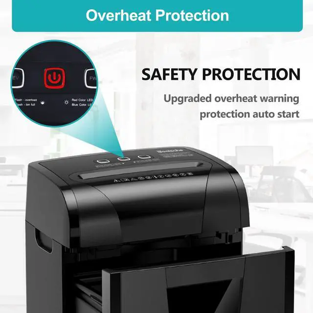 Alt view image 6 of 7 - Paper Shredder, 18-Sheet Cross Cut with 5.28-Gallon Pull Out Bin, P-4 Security Level, Shred Paper and Credit Card and CD, Durable&Fast with Auto Jam Proof System Shredder for Office