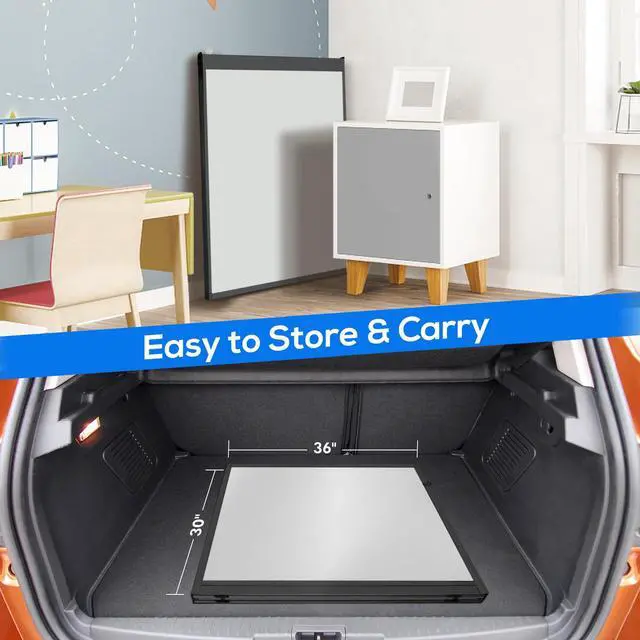 Alt view image 6 of 6 - Large Magnetic Whiteboard, 60 x 36 Magnetic Dry Erase Board Foldable for Wall, 5' x 3' Aluminum Presentation Big Wall-Mounted Marker Board for Office Home & School (Black)