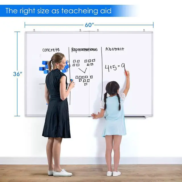 Alt view image 2 of 7 - White Board Dry Erase 60 x 36 Large Magnetic Whiteboard 5' X 3' Dry Erase Board Foldable with Long Marker Tray for Wall-Mounted Aluminum Memo Board Supplies for Class Office & Home