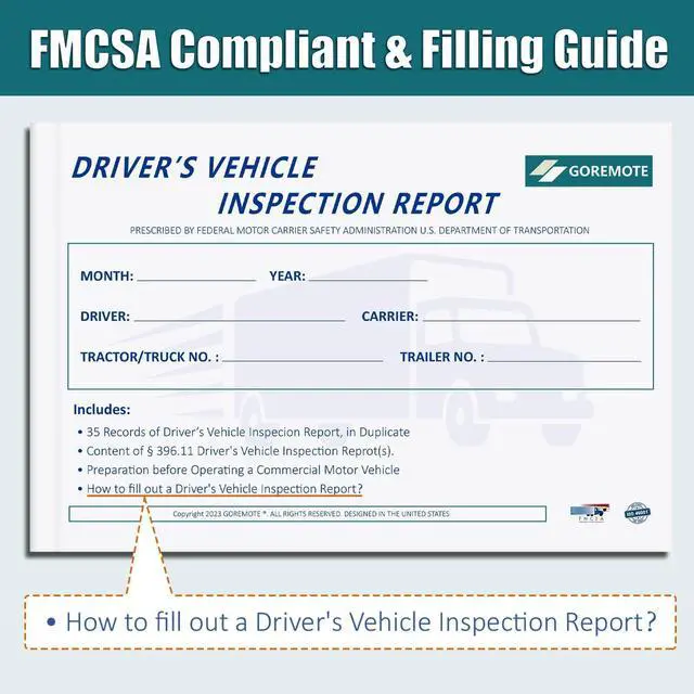 Alt view image 3 of 6 - Detailed Driver's Vehicle Inspection Report, Pre Trip Inspection Book | 50 Pack, 2-Ply Carbonless, 35 Sets of Forms per DVIR Log Book for Truck Drivers, 8.5" x 5.5"