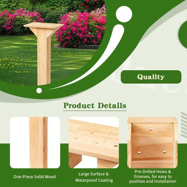 Alt view image 4 of 7 - Little Library Mount, Waterproof 4x4x31.5" Wood Post, Post Bracket, No-Dig Ground Anchor, Easy Installation for Outdoor Use, Ideal for Community Sharing, Support All Sizes of Little Libraries