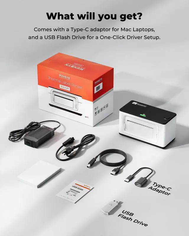 Alt view image 6 of 6 - Bluetooth Thermal Label Printer 941BP, Wireless 300DPI 4x6 Shipping Label Printer for Small Business Compatible with Windows, Mac, iPhone, Android, PC, Amazon, Shopify, Etsy, USPS (White)