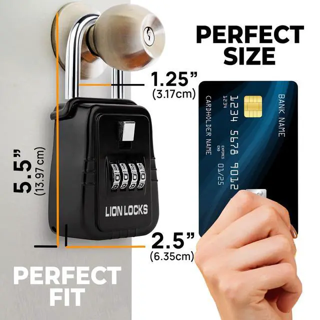 Alt view image 2 of 7 - 1500 Key Lock Box with Code, Lockbox for Keys Outdoor, Realtor Lock Box for Short-Term Rentals, Holds 5 Keys (12 Pack, Black)
