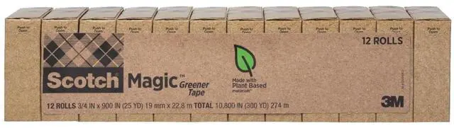 Alt view image 3 of 7 - Magic Greener Tape, Invisible Tape for Fixing Paper, Office Supplies and Back to School Supplies, 0.75 in.x 900 in., 12 Rolls (Pack of 12)