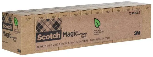 Alt view image 2 of 7 - Magic Greener Tape, Invisible Tape for Fixing Paper, Office Supplies and Back to School Supplies, 0.75 in.x 900 in., 12 Rolls (Pack of 12)