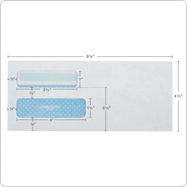 Alt view image 2 of 7 - #10 Double-Window Self-Seal Security Envelopes,For Business Statements,Invoices,4-1/8" x 9-1/2",White,24-lb,500 Per Box (QUA24559) (24559),(Pack of 5)