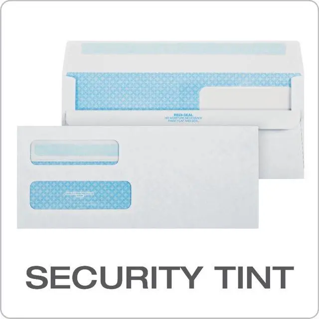 Alt view image 5 of 7 - #10 Double-Window Self-Seal Security Envelopes,For Business Statements,Invoices,4-1/8" x 9-1/2",White,24-lb,500 Per Box (QUA24559) (24559),(Pack of 5)
