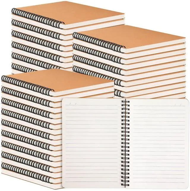 Main image of 150 Packs A5 Spiral Notebooks, 8.0"×5.6", 60 Sheets/120 Pages, Hardcover Lined Journal Notepad Travel Notebooks for Office and Back to School Supplies