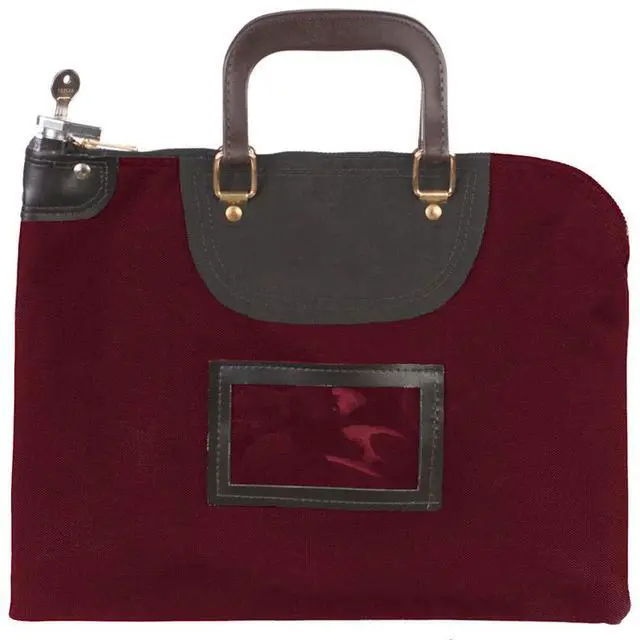 Main image of Fire Resistant Locking Bag 15 x 11 Inches Burgundy Keyed Lock with 2 Keys Durable Fireproof Document and Money Security Bag