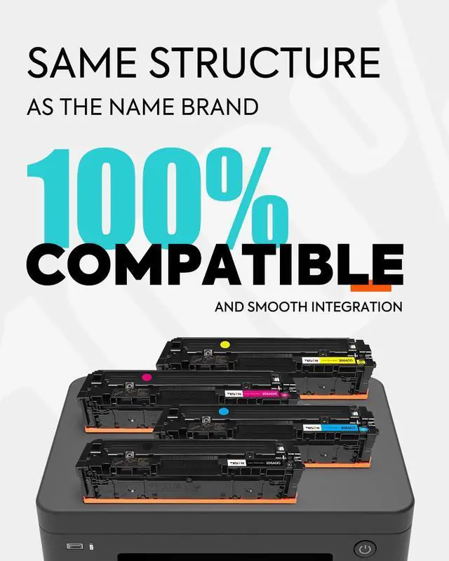 Alt view image 6 of 7 - 206A M283fdw Toner Cartridges 4 Pack with Chip Compatible Replacement for HP 206A Toner Set W2110A W2111A W2112A W2113A for HP Color Pro MFP M283fdw M283cdw M282nw M255dw M255nw M255 M283 Printer Ink