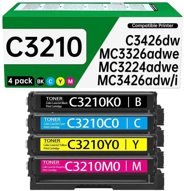 Main image of MC3224 Toner Cartridge Compatible with Lexmark MC3224 mc3426 Toner Cartridge MC3326 MC3224i MC3224 C3224 MC3326i C3326 MC3426i C3426 PrintersC3210 C3210K0/C3210C0/C3210Y0/C3210M0 (4-Pack, with Chip)