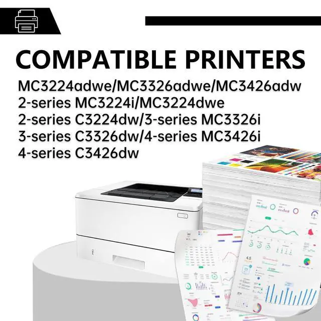 Alt view image 3 of 7 - MC3224 Toner Cartridge Compatible with Lexmark MC3224 mc3426 Toner Cartridge MC3326 MC3224i MC3224 C3224 MC3326i C3326 MC3426i C3426 PrintersC3210 C3210K0/C3210C0/C3210Y0/C3210M0 (4-Pack, with Chip)