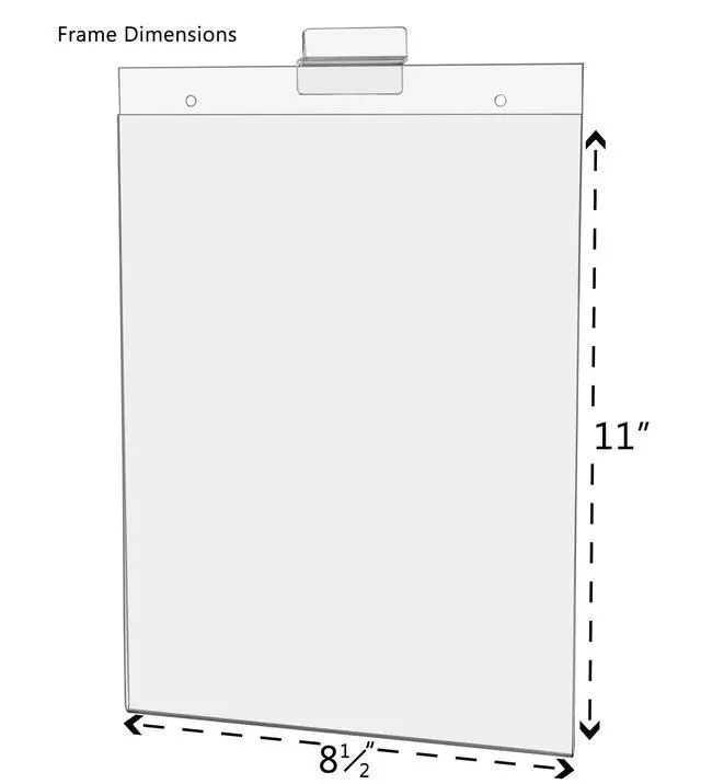 Alt view image 6 of 7 - 24 Pack Slatwall Sign Holder for 8.5" x 11" Advertisements Notices and Flyers in Retail Stores Boutiques and Showrooms Clear Acrylic Literature Sleeve No Assembly Required