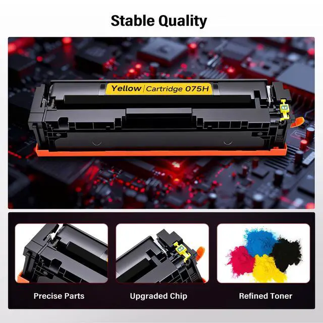 Alt view image 4 of 7 - 075H 075 MF665Cdw Toner Cartridge Compatible for Canon 075H 075 CRG075 CRG-075 Works with Canon Color imageCLASS LBP646Cdw MF663Cdw MF662Cdw LBP647Cdw LBP640 MF660 Series Printer (4 Pack, with Chip)
