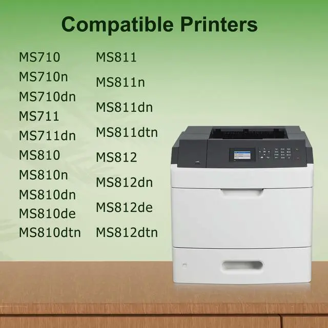 Alt view image 2 of 6 - 521H (52D1H00) High Yield Black Toner Cartridge 2-Pack Replacement for Lexmark MS710n MS710dn MS711dn MS810n MS810dn MS810de MS810dtn MS811n MS811dn MS811dtn MS812dn MS812de MS812dtn Printer