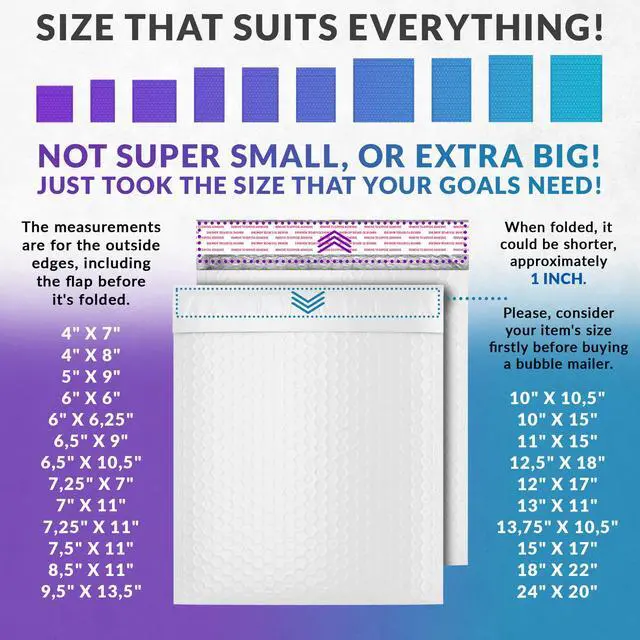 Alt view image 4 of 7 - Poly Bubble Mailers, 8.5 x 11 Inch White Padded Mailers, Self Seal Shipping Envelopes, Lightweight Poly Mailer Bags, Waterproof Mailing Bags, Pack of 100