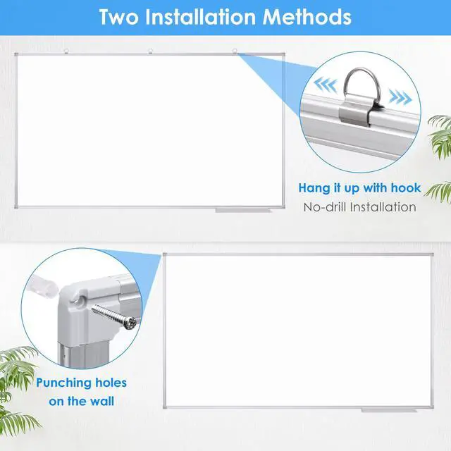 Alt view image 3 of 7 - Dry Erase Board 72 x 40 Inch, Large Magnetic White Board for Wall, Aluminum Frame Erase Board Presentation Wall-Mounted Marker Board with a Long Pen Tray for Classroom, Office & Home