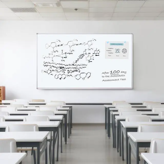 Alt view image 5 of 7 - Dry Erase Board 72 x 40 Inch, Large Magnetic White Board for Wall, Aluminum Frame Erase Board Presentation Wall-Mounted Marker Board with a Long Pen Tray for Classroom, Office & Home
