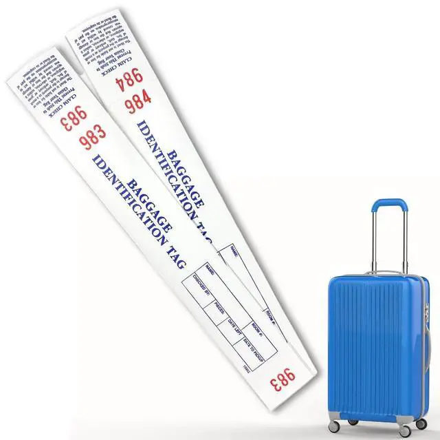 Main image of Hotel Luggage Claim Tags with Easy Stick Adhesive, Tear-Off Claim Ticket & Sequential Numbering Disposable Bag Tags for Hotels, Valet & Guest Storage 1,000 Pack