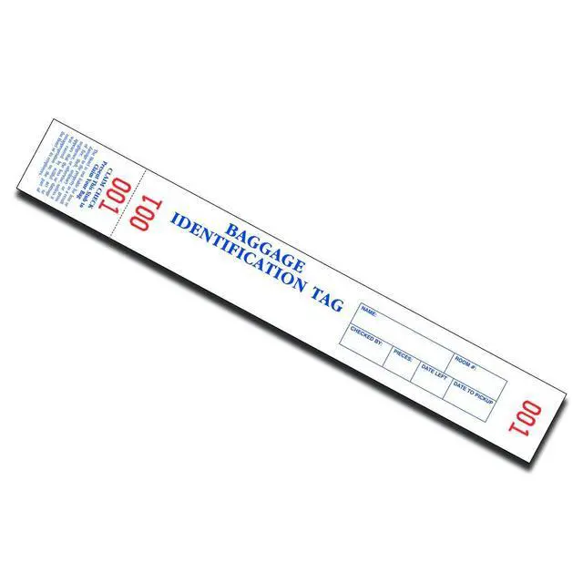 Alt view image 7 of 7 - Hotel Luggage Claim Tags with Easy Stick Adhesive, Tear-Off Claim Ticket & Sequential Numbering Disposable Bag Tags for Hotels, Valet & Guest Storage 1,000 Pack