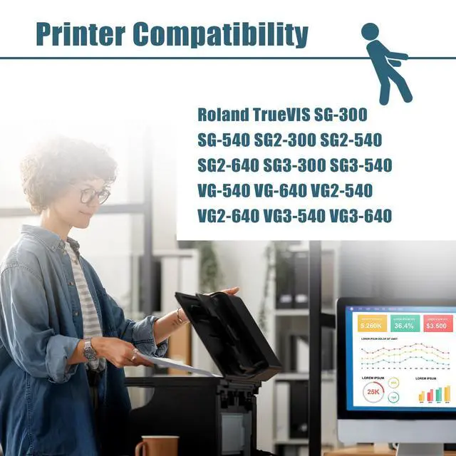 Alt view image 3 of 7 - Compatible TR2 Ink Cartridge Replacement for Roland TR2-BK Ink for Roland TrueVIS SG-300 SG-540 SG2-300 SG2-540 SG2-640 SG3-300 SG3-540 VG-540 VG-640 VG2-540 VG2-640 VG3-540 VG3-640 Printers