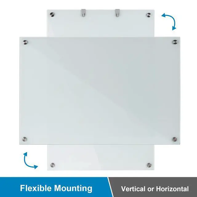 Alt view image 5 of 7 - Glass Dry Erase Board, 48 x 36 Inches Magnetic Glass Whiteboard | Frameless Glass Board, Wall Mount, 4' x 3', Frameless, For Office, Home, School