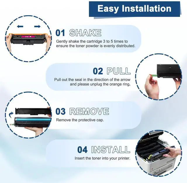 Alt view image 5 of 7 - 210A Toner Cartridges 4 Pack (with Chip) Compatible for HP 210A 210X | Replacement for HP Color Laser Jet Pro MFP 4301fdw 4201dw 4201dn 4301fdn 4301dw Printer (Black/Cyan/Magenta/Yellow)