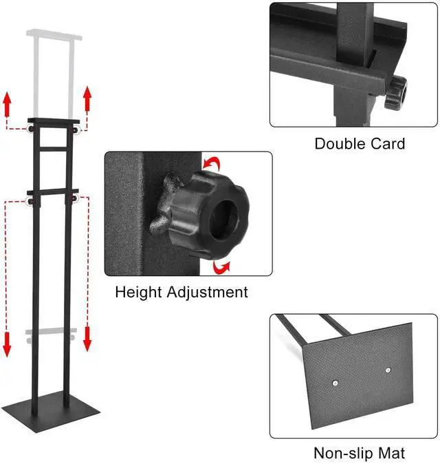 Alt view image 4 of 7 - 6Pack Poster Stand for Display, Adjustable Floor Stand Sign Holder | Pedestal Sign Stand, Heavy Duty Banner Stand with Non-Slip Base, Height Up to 75 inch, Double-Sided for Board & Foam Sign