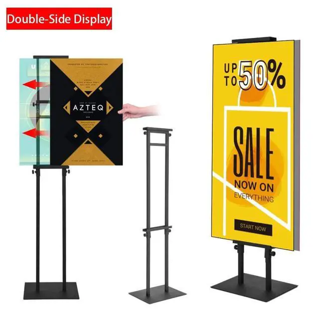Alt view image 3 of 7 - 6Pack Poster Stand for Display, Adjustable Floor Stand Sign Holder | Pedestal Sign Stand, Heavy Duty Banner Stand with Non-Slip Base, Height Up to 75 inch, Double-Sided for Board & Foam Sign
