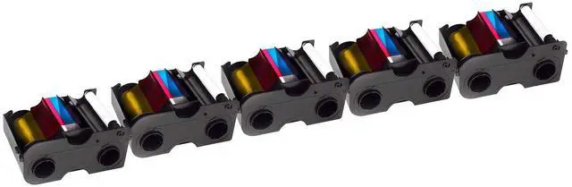 Main image of 5 x Fargo 45000 Color Ribbon - YMCKO - 250 Prints Software Demo