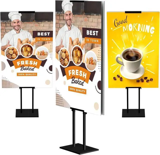 Alt view image 7 of 7 - 6Pack Poster Stand for Display, Adjustable Floor Stand Sign Holder | Pedestal Sign Stand, Heavy Duty Banner Stand with Non-Slip Base, Height Up to 75 inch, Double-Sided for Board & Foam Sign