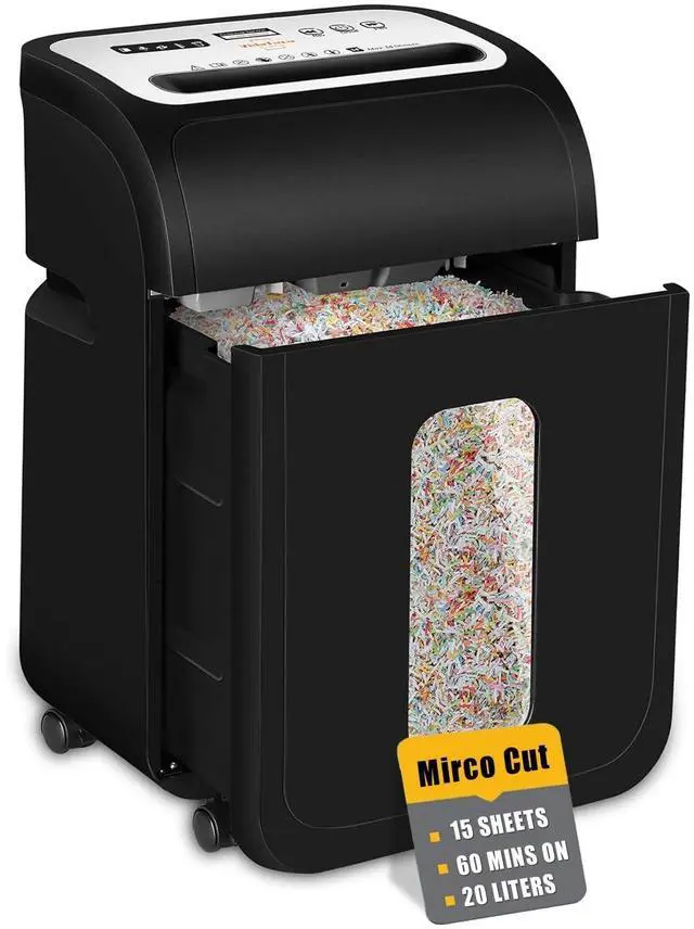 Main image of 14-Sheet Micro Cut Paper Shredder for Home Office Heavy Duty | Auto-Reverse Anti-Jam, 60-Min Runtime P-4 Security, 5.3-Gallon Basket, Commercial Grade Shreds Staple/ CD/ Credit/ Card, ETL
