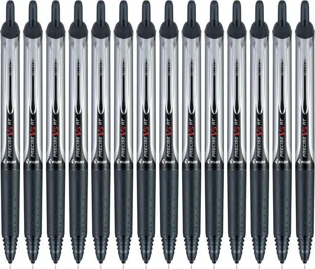 Main image of Precise V5 RT Refillable & Retractable Rollerball Pens, Extra Fine Point Pens 0.5 mm, Black, 14 count - Ideal for School, Journaling & Office Writing (Pack of 7)
